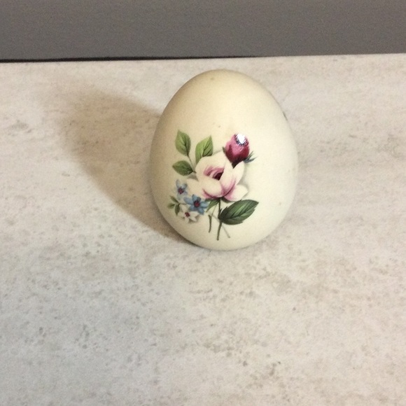 Vintage Other - Vintage hand painted bisque porcelain egg with floral design